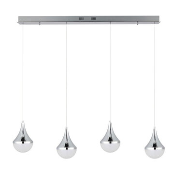 Elyse Teardrop Modern Mid-Century Iron/Acrylic Integrated Linear LED Pendant
